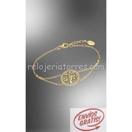 Pulsera Lotus Silver árbol de la vida dorado LP1746/1/2