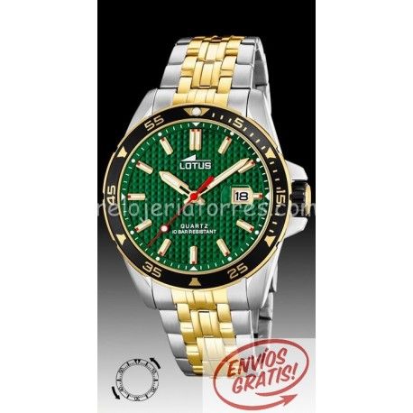 Reloj Lotus de hombre Chrono 18655/2 bicolor verde