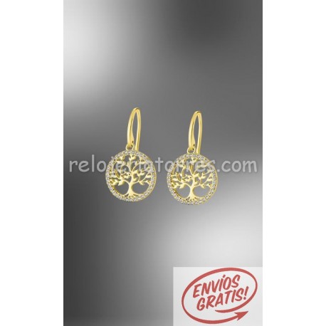 Pendientes Lotus Silver árbol de la vida LP1746/4/2 dorado