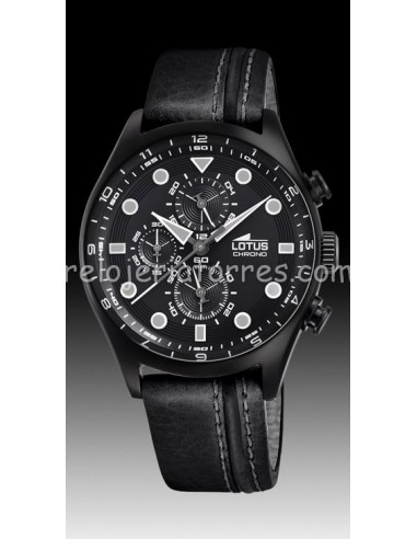 Reloj Lotus de hombre deportivo cronógrafo en negro, con correa de