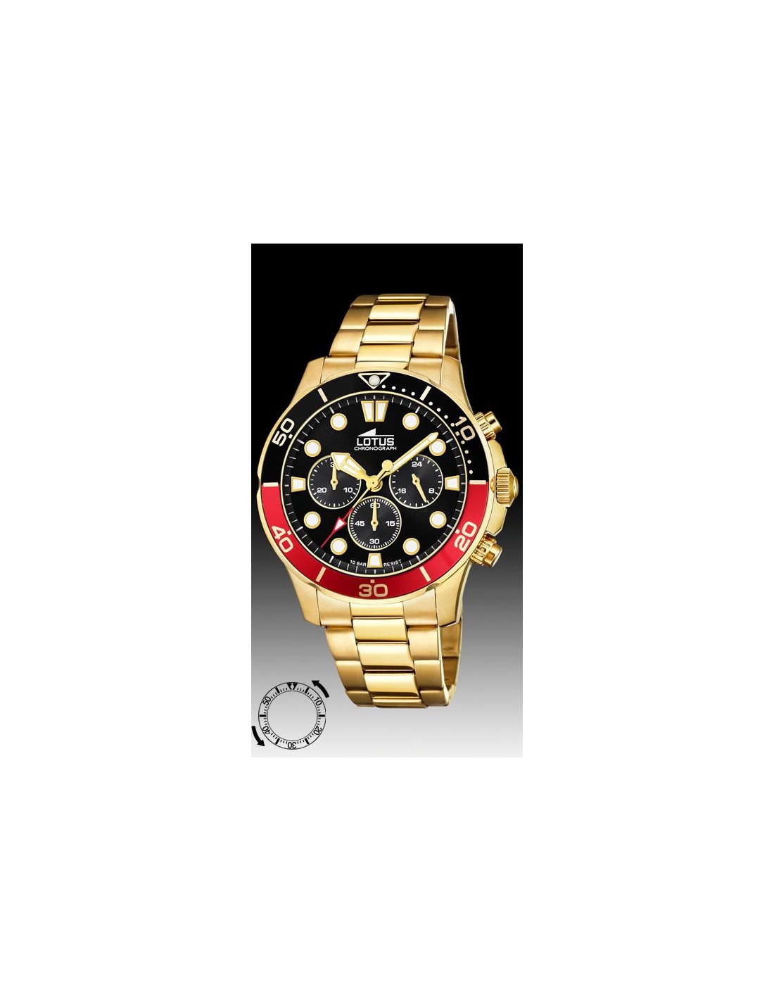 Reloj Lotus hombre crono dorado 18758/3